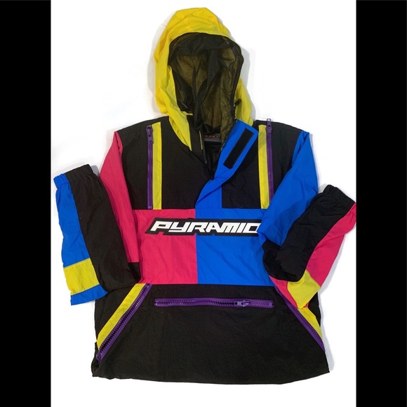 Black Pyramid Zip Pullover Windbreaker 